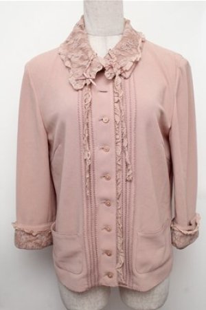 画像: INGEBORG / フロントピンタック&レース襟ブラウス  ピンク S-26-01-31-022-LO-BL-HR-ZS