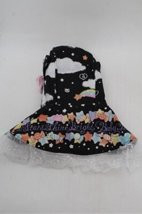 画像2: BABY,THE STARS SHINE BRIGHT / くみゃちゃんのKiraKira Sweets Halloween柄くみゃちゃんねこみみケープ  黒 S-26-01-31-004-BA-ZA-AS-ZS (2)