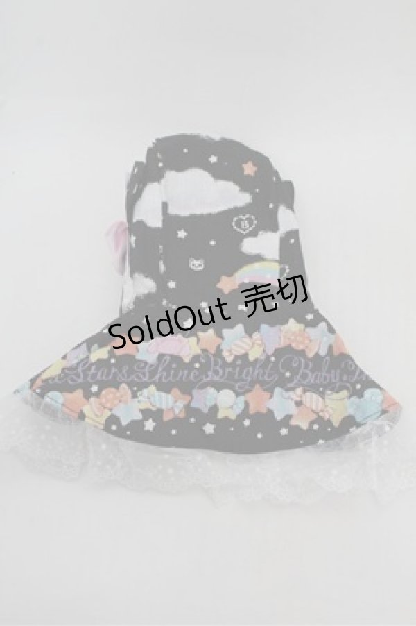 画像2: BABY,THE STARS SHINE BRIGHT / くみゃちゃんのKiraKira Sweets Halloween柄くみゃちゃんねこみみケープ  黒 S-26-01-31-004-BA-ZA-AS-ZS (2)