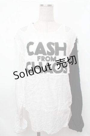 画像: SEXY DYNAMITE LONDON / プリントガーゼトップス  黒ｘ白 S-26-01-31-026-PU-BL-HR-ZS