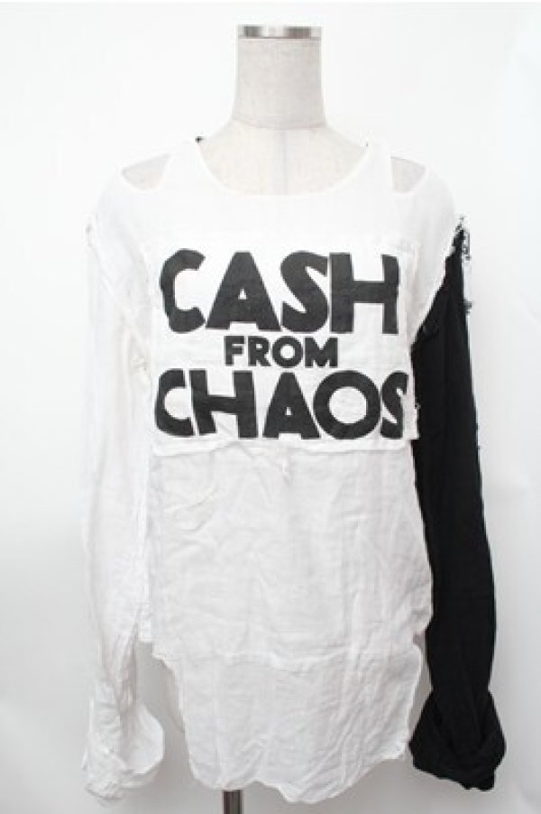 画像1: SEXY DYNAMITE LONDON / プリントガーゼトップス  黒ｘ白 S-26-01-31-026-PU-BL-HR-ZS (1)