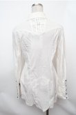 画像2: Ozz Croce / 袖チュールレイヤードロングシャツ  白 S-26-01-31-029-OO-BL-HR-ZS (2)