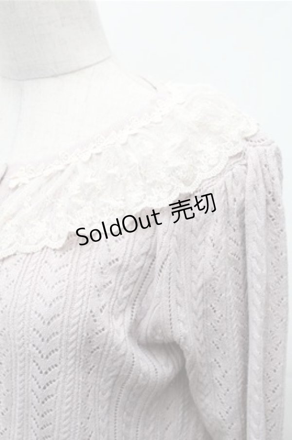 画像3: axes femme / フリルレースニットカーディガン  ピンク S-26-02-01-035-AX-TO-AS-ZS (3)