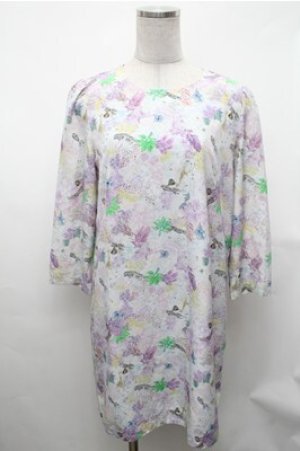 画像: franche lippee black / フラワーアニマル総柄ワンピース M ラベンダー S-26-02-01-036-LO-OP-TE-ZS