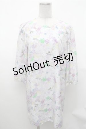画像: franche lippee black / フラワーアニマル総柄ワンピース M ラベンダー S-26-02-01-036-LO-OP-TE-ZS