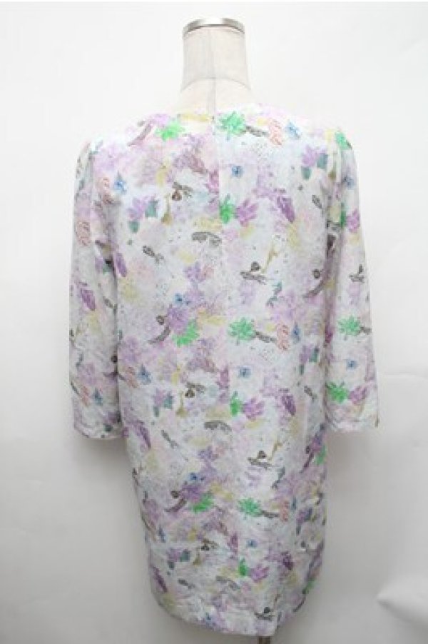 画像2: franche lippee black / フラワーアニマル総柄ワンピース M ラベンダー S-26-02-01-036-LO-OP-TE-ZS (2)