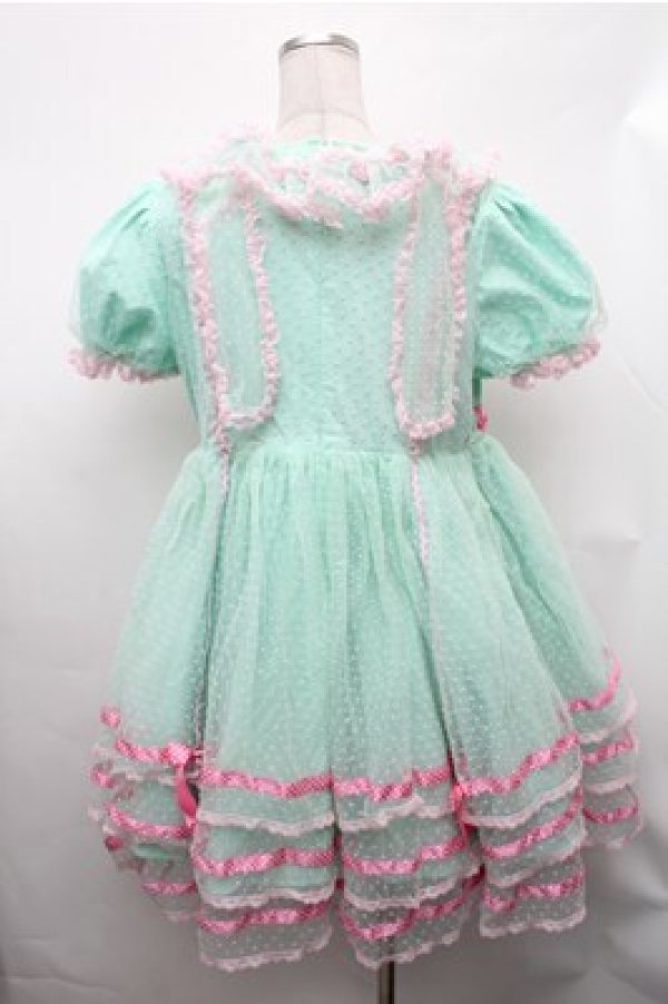 画像2: 中国ロリータ / ワンピース  ミントｘピンク S-26-02-01-038-LO-OP-AS-ZS (2)