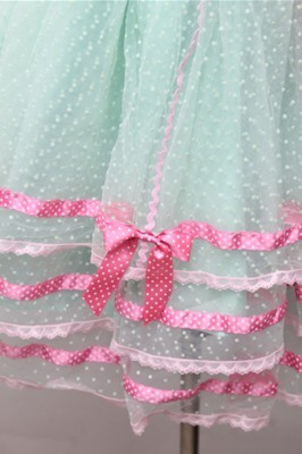 画像4: 中国ロリータ / ワンピース  ミントｘピンク S-26-02-01-038-LO-OP-AS-ZS (4)