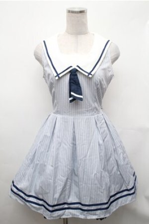 画像: Secret Honey / ノースリーブセーラーワンピース  サックス S-26-02-01-041-CA-SK-HR-ZS