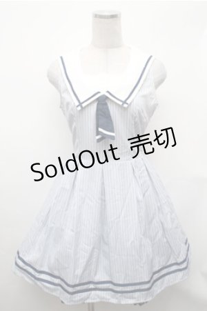 画像: Secret Honey / ノースリーブセーラーワンピース  サックス S-26-02-01-041-CA-SK-HR-ZS