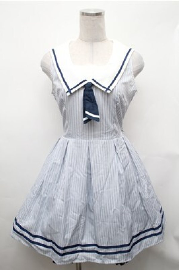 画像1: Secret Honey / ノースリーブセーラーワンピース  サックス S-26-02-01-041-CA-SK-HR-ZS (1)