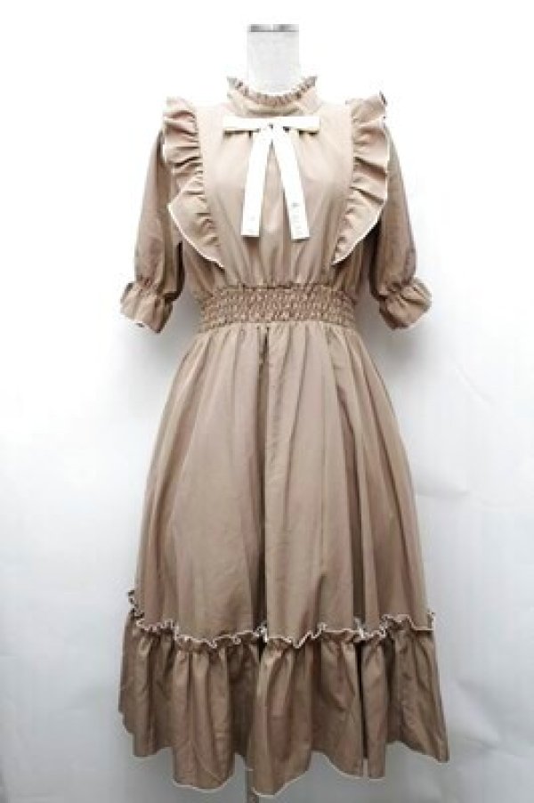 画像1: m petit by misako / NINA'SコラボAMハイショクメローワンピース  ベージュ S-26-02-01-044-LO-OP-AS-ZS (1)