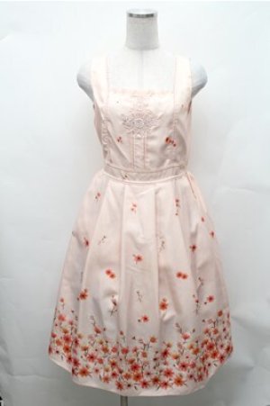 画像: axes femme / コスモス柄ワンピース  ベージュ S-26-02-01-046-AX-OP-AS-ZS