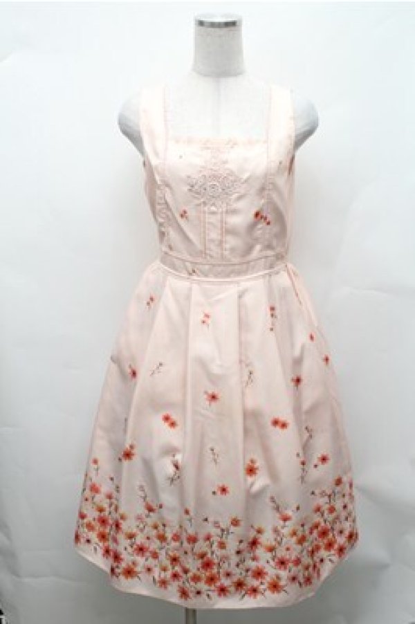 画像1: axes femme / コスモス柄ワンピース  ベージュ S-26-02-01-046-AX-OP-AS-ZS (1)