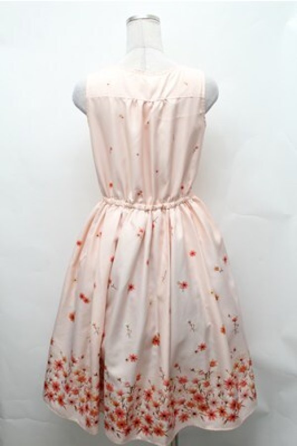 画像2: axes femme / コスモス柄ワンピース  ベージュ S-26-02-01-046-AX-OP-AS-ZS (2)