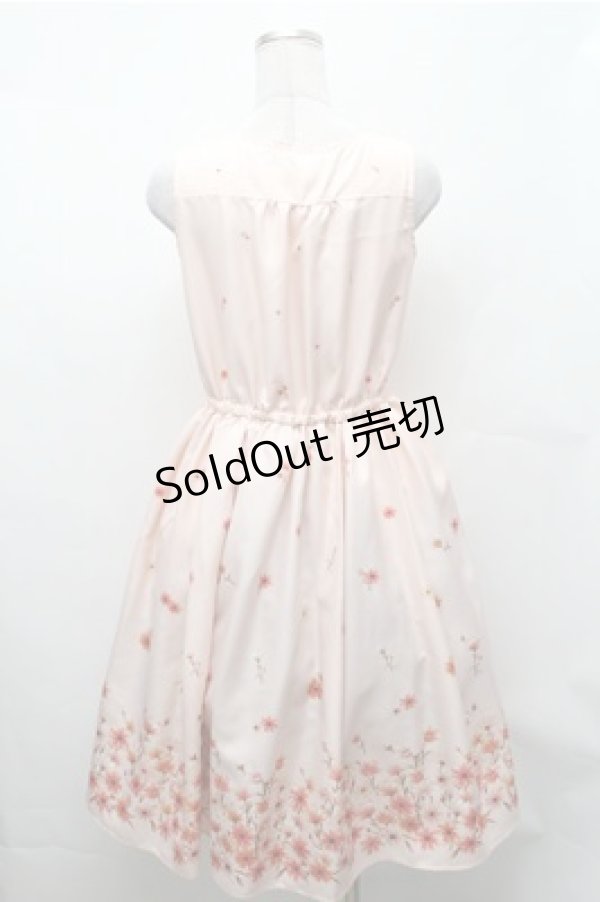 画像2: axes femme / コスモス柄ワンピース  ベージュ S-26-02-01-046-AX-OP-AS-ZS (2)