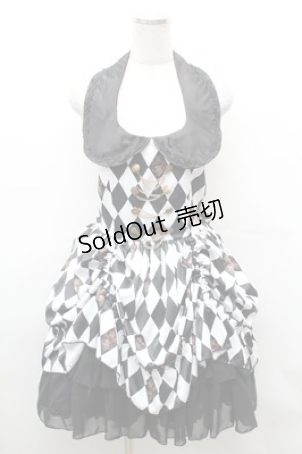 画像1: ATELIER PIERROT / Diamond Circus　 Vest One Piece  黒ｘ白 S-26-02-01-052-EL-OP-AS-ZS (1)