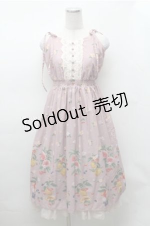 画像: axes femme / ミックスフルーツ柄ワンピース  ピンク S-26-02-01-053-AX-OP-AS-ZS