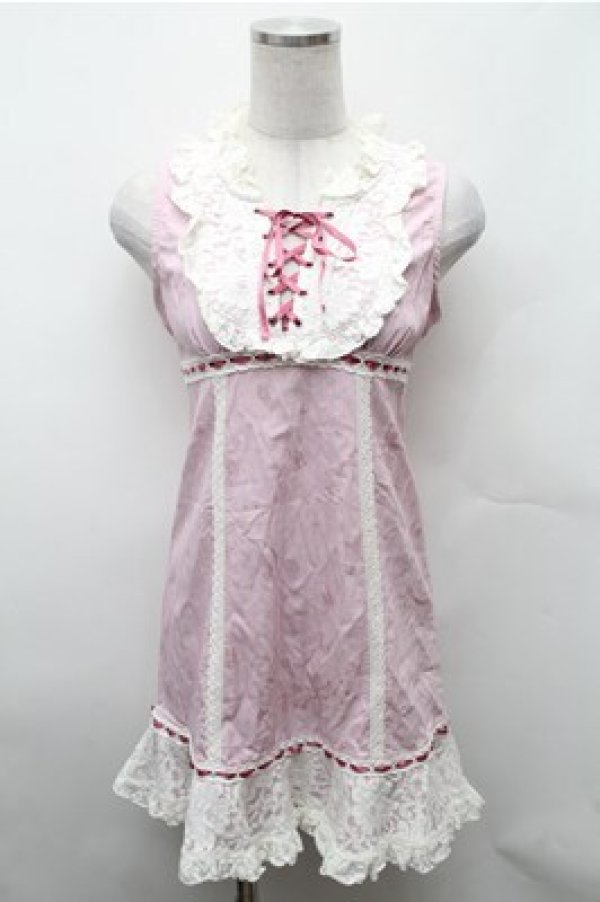 画像1: h.Jelly HONEY / プリントノースリーブワンピース  ピンク S-26-02-01-055-HN-TO-HR-ZS (1)