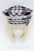 画像2: Angelic Pretty / Sugar タータンチェックベレー  黒×ピンク×サックス S-26-02-01-009-AP-AC-TE-ZS (2)