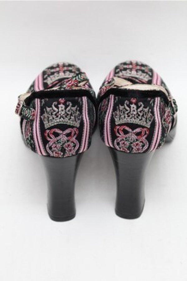 画像3: BABY,THE STARS SHINE BRIGHT / ティアラ柄ゴブランシューズ L 黒 S-26-02-01-001-BA-SH-AS-ZS (3)