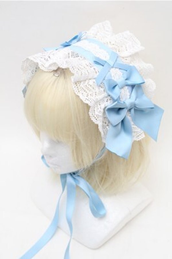 画像1: axes femme kawaii / トーションレースヘッドドレス  サックス S-26-02-01-013-AX-AC-AS-ZS (1)