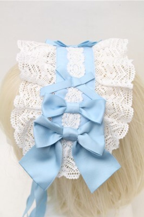 画像2: axes femme kawaii / トーションレースヘッドドレス  サックス S-26-02-01-013-AX-AC-AS-ZS (2)