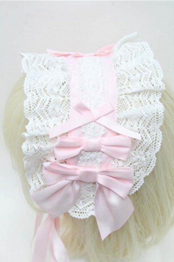画像2: axes femme kawaii / トーションレースヘッドドレス  ピンク S-26-02-01-014-AX-AC-AS-ZS (2)