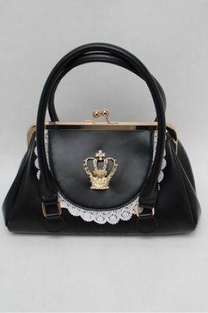 画像: BABY,THE STARS SHINE BRIGHT / 王冠ガマ口BAG  黒×白 S-26-02-01-021-BA-BG-TE-ZS