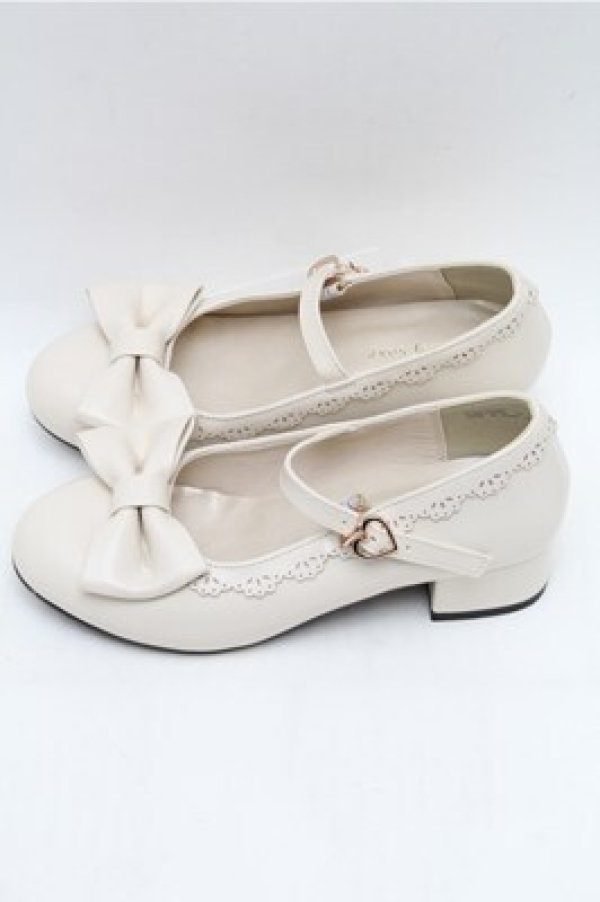 画像2: axes femme kawaii / クロスベルトリボンパンプス  アイボリー S-26-02-01-002-AX-SH-HR-ZS (2)