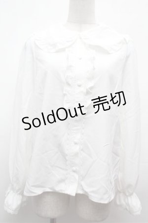 画像: m petit by misako / AM マルエリフリルブラウス  白 S-26-02-01-024-LO-BL-AS-ZS