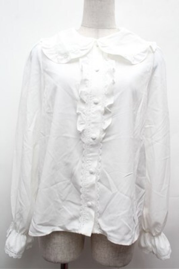 画像1: m petit by misako / AM マルエリフリルブラウス  白 S-26-02-01-024-LO-BL-AS-ZS (1)