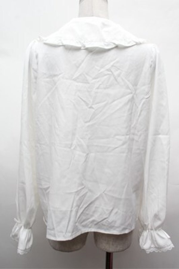 画像2: m petit by misako / AM マルエリフリルブラウス  白 S-26-02-01-024-LO-BL-AS-ZS (2)