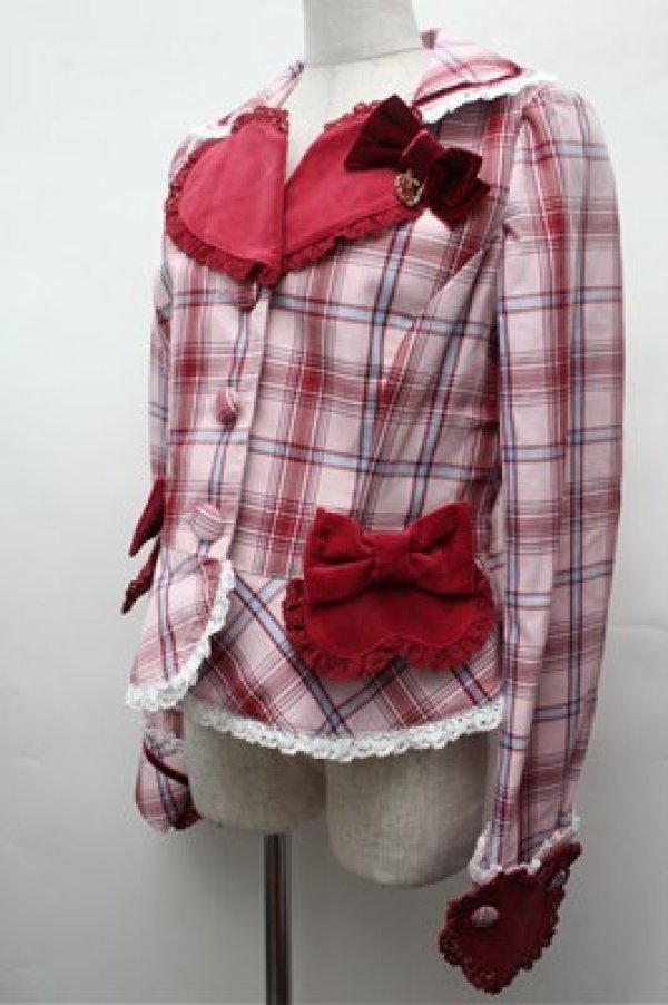 画像3: BABY,THE STARS SHINE BRIGHT / Mary Stuartタータンチェックジャケット  ピンク S-26-02-01-029-BA-JA-AS-ZS (3)