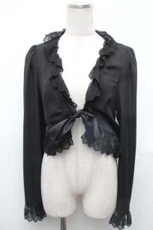 画像: Moi-meme-Moitie / /バラスカラップレースシフォンボレロ  黒 S-26-02-01-031-MO-TO-ET-ZS
