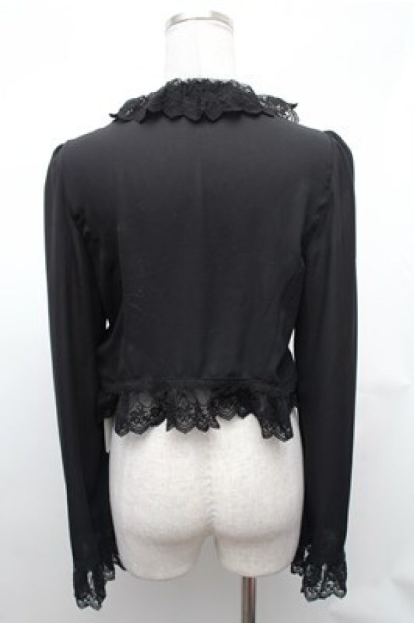 画像2: Moi-meme-Moitie / /バラスカラップレースシフォンボレロ  黒 S-26-02-01-031-MO-TO-ET-ZS (2)