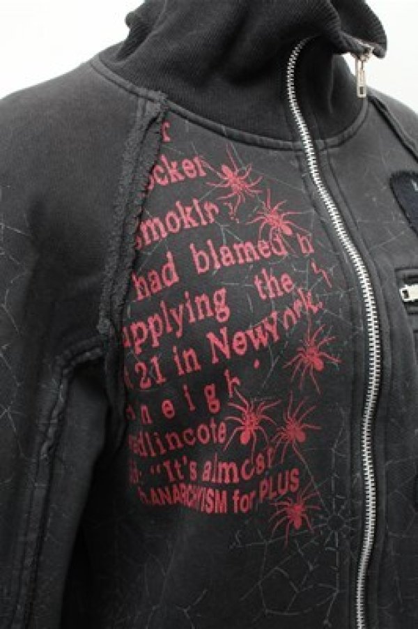 画像4: h.ANARCHY / 英字プリントパーカー  黒 S-26-02-01-032-HN-TO-SZ-ZS (4)