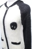 画像3: ALGONQUINS / スカルモヘアZIPパーカー  黒ｘアイボリー S-26-02-01-033-AL-TO-HR-ZS (3)