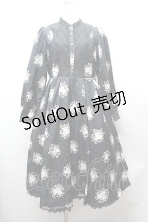 画像: axes femme NOSTALGIE / ブーケ柄ジャガードワンピース  黒 S-26-02-04-033-AX-OP-AS-ZS