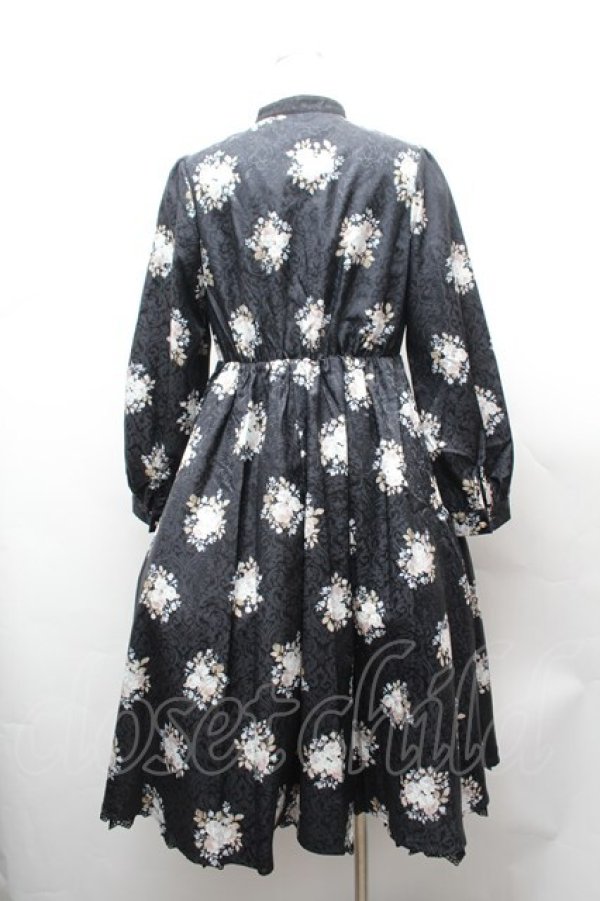 画像4: axes femme NOSTALGIE / ブーケ柄ジャガードワンピース  黒 S-26-02-04-033-AX-OP-AS-ZS (4)