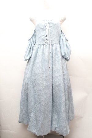 画像: axes femme / シアージャカードバルーンワンピース  サックス S-26-02-04-037-AX-OP-AS-ZS