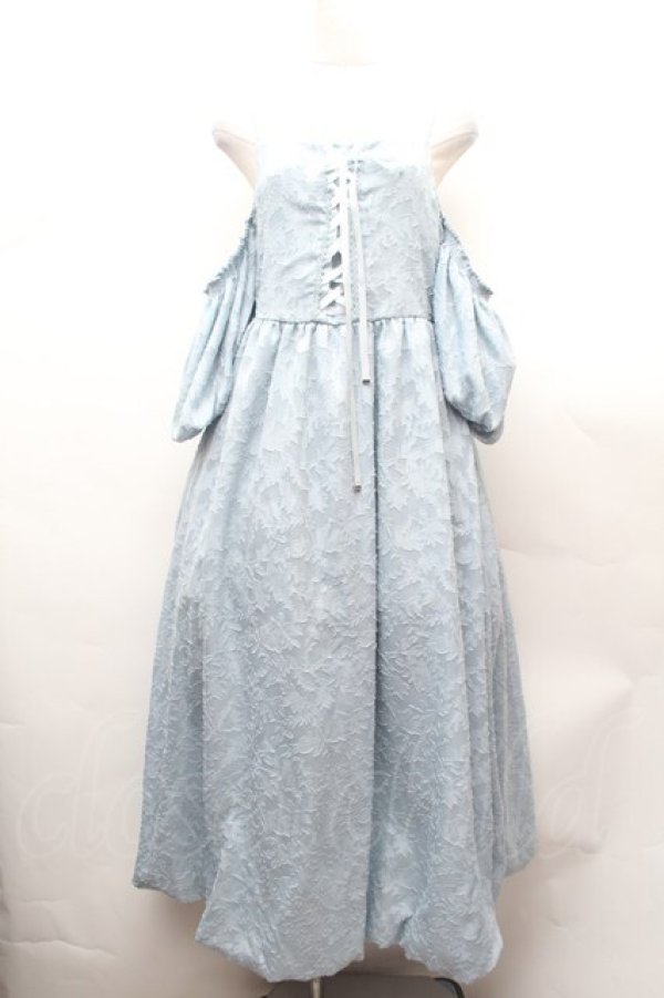 画像1: axes femme / シアージャカードバルーンワンピース  サックス S-26-02-04-037-AX-OP-AS-ZS (1)