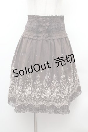 画像: axes femme / ハイウエスト刺繍スカート  白 S-26-02-04-039-AX-SK-AS-ZS