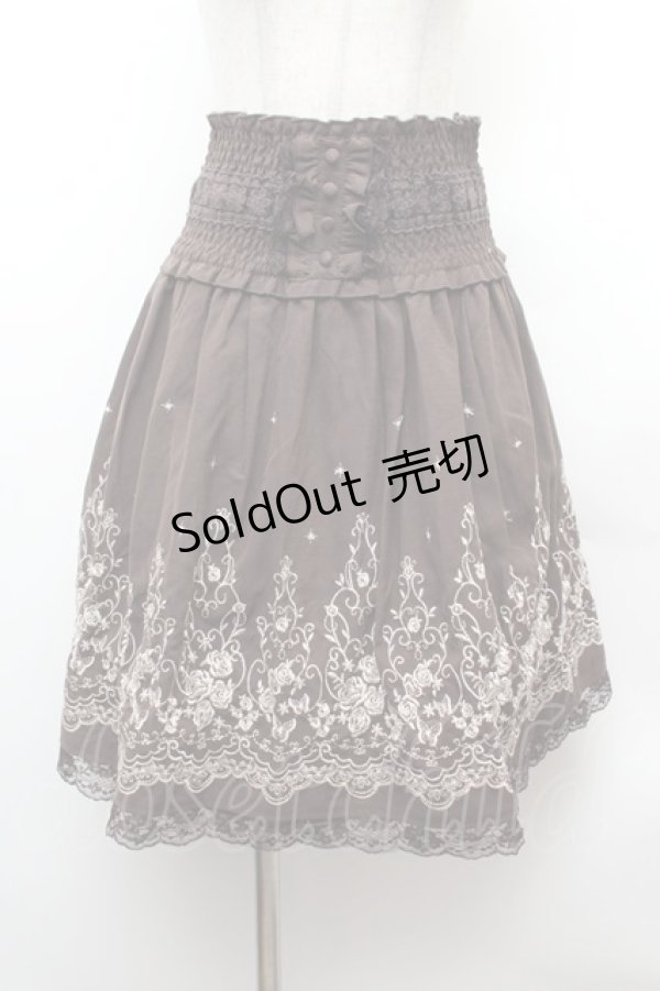 画像1: axes femme / ハイウエスト刺繍スカート  白 S-26-02-04-039-AX-SK-AS-ZS (1)