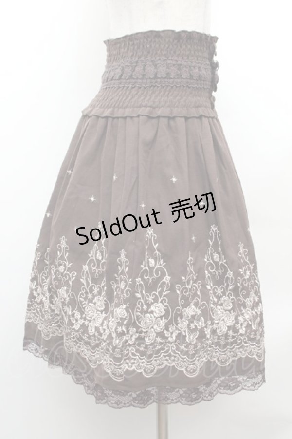 画像2: axes femme / ハイウエスト刺繍スカート  白 S-26-02-04-039-AX-SK-AS-ZS (2)