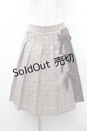 画像: axes femme POETIQUE / プリーツ切替チェックスカート  ブラウン S-26-02-04-040-AX-SK-AS-ZS