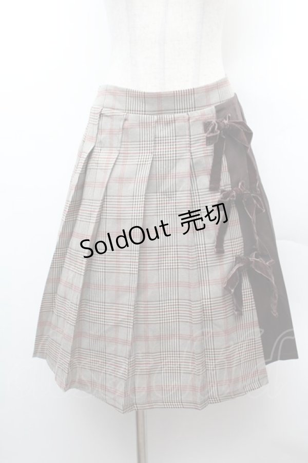 画像1: axes femme POETIQUE / プリーツ切替チェックスカート  ブラウン S-26-02-04-040-AX-SK-AS-ZS (1)