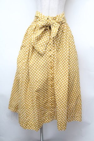 画像: INGEBORG / フロントボタンドットスカート  イエロー S-26-02-04-043-LO-SK-HR-ZS