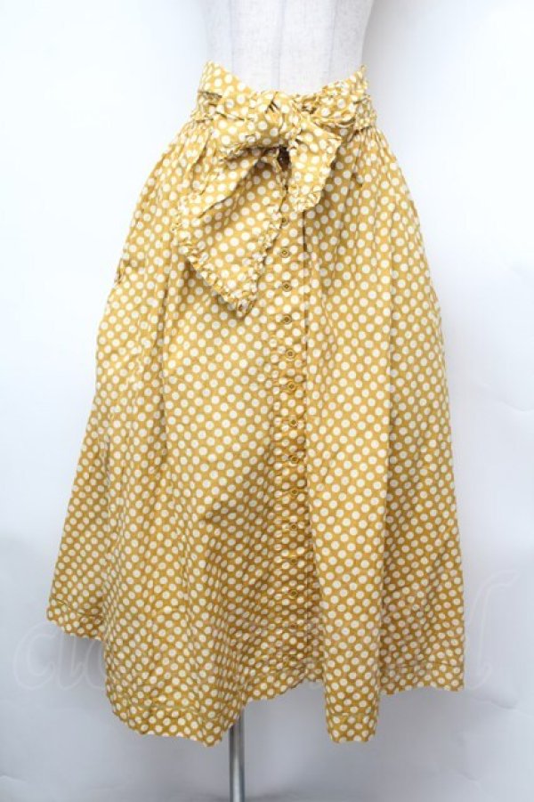 画像1: INGEBORG / フロントボタンドットスカート  イエロー S-26-02-04-043-LO-SK-HR-ZS (1)