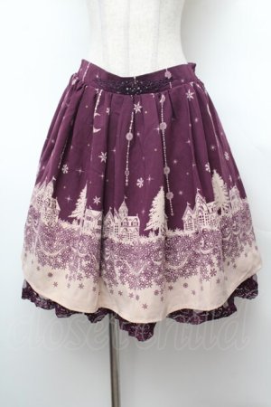 画像: axes femme / シルエット柄スカート  パープル S-26-02-04-044-AX-SK-HR-ZS